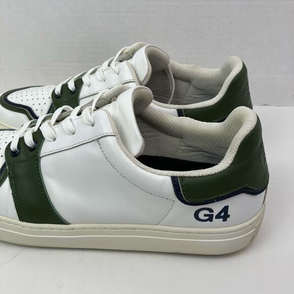 G/Fore Competition Disruptor Stripe White Olive Golf Shoes Leather Spikeless 11 - Picture 3 of 16